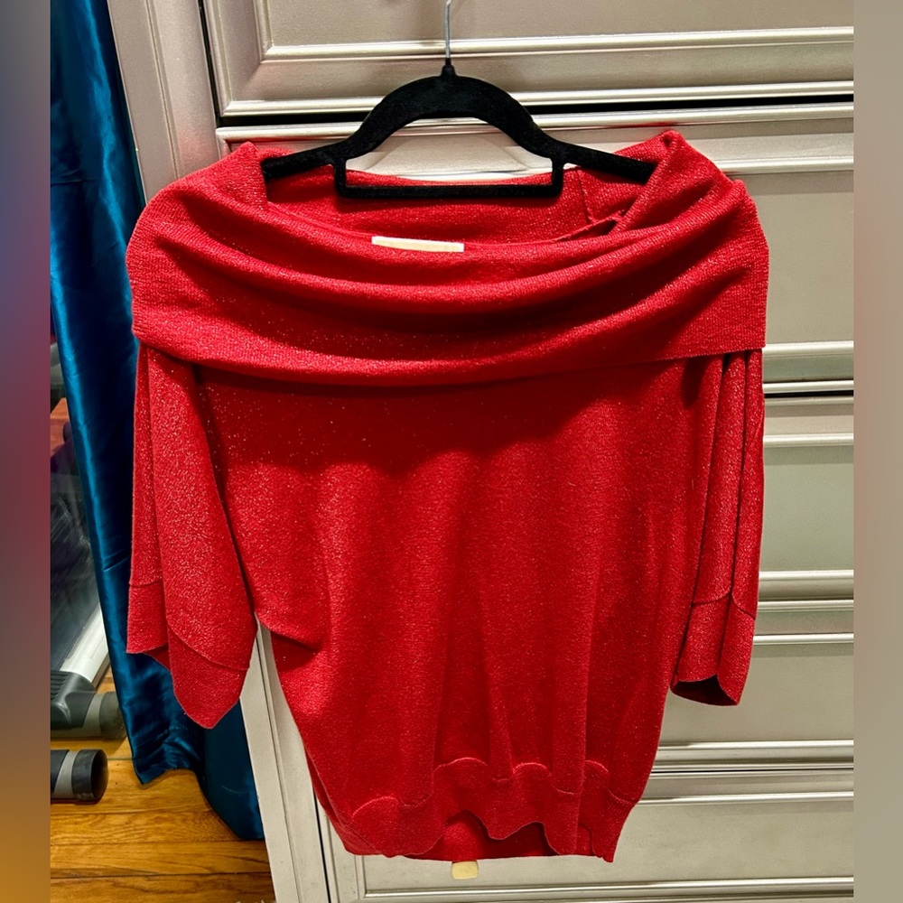 EUC Michael Kors red shimmer top
